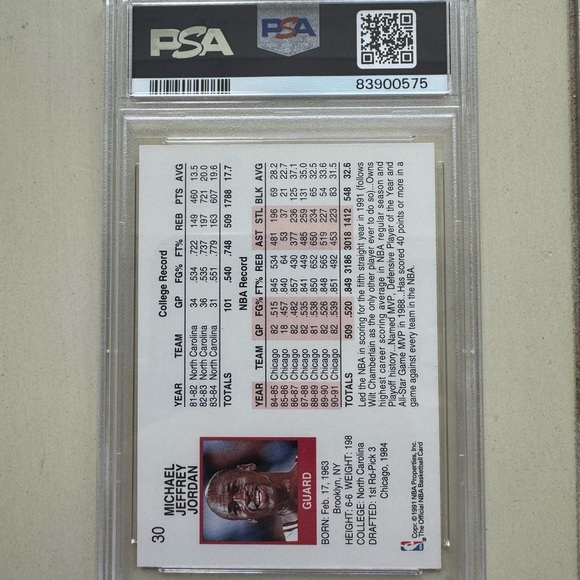1991 Hoops Michael Jordan #30 PSA 10 Chicago Bulls - Picture 2 of 2
